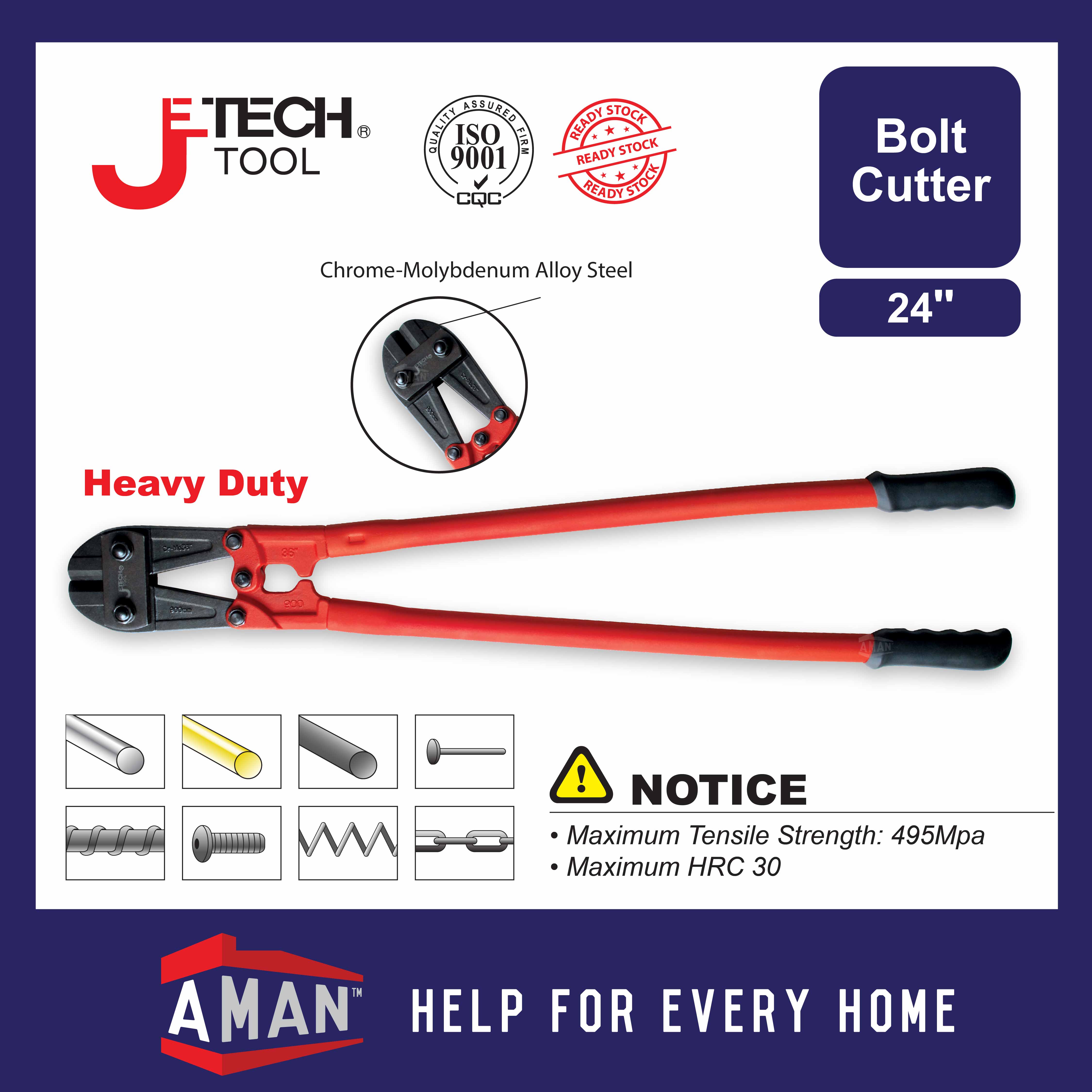 JETECH 24 inch Bolt Cutter Heavy Duty Bolt Rubber Handle Bolt Clipper ...