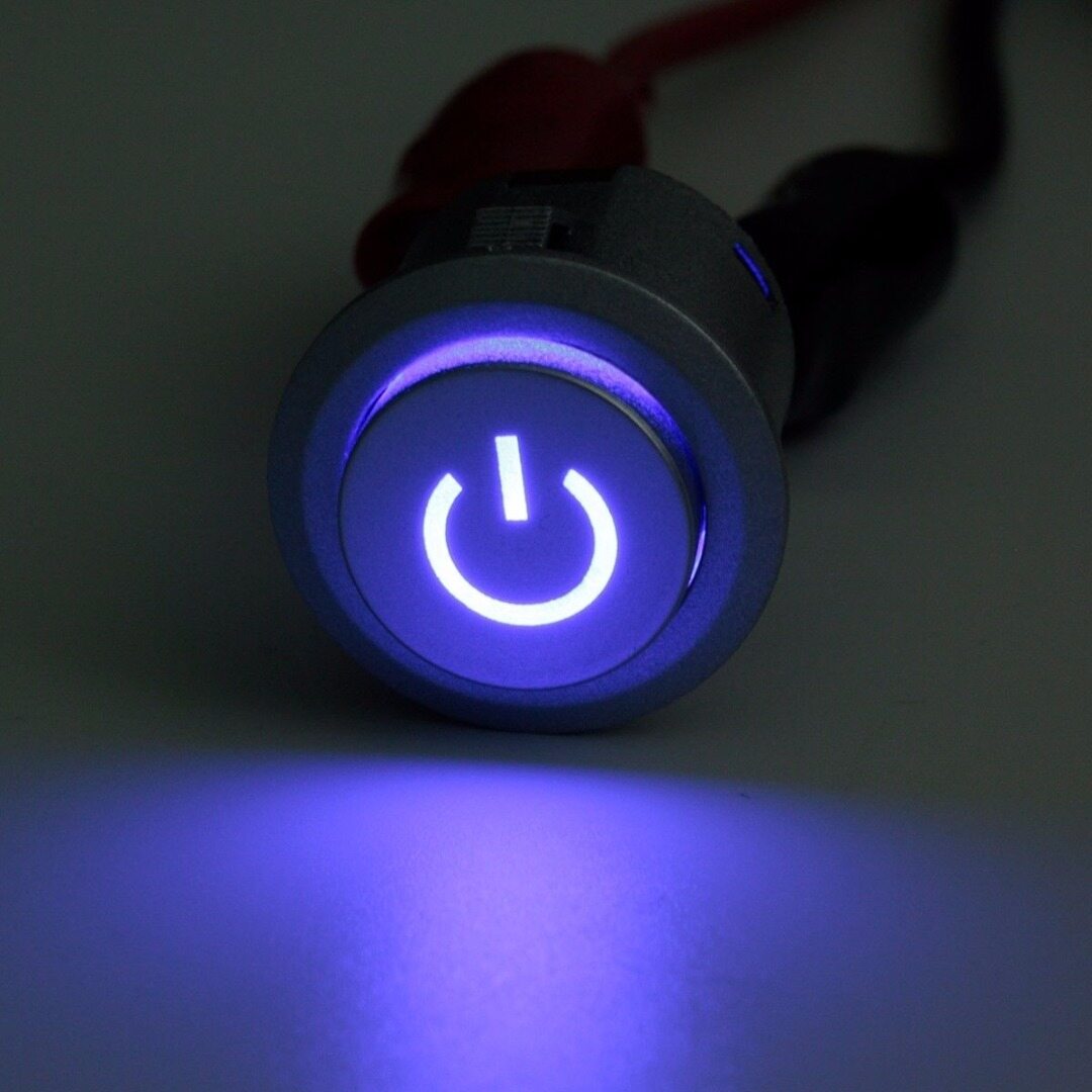 BOKALI 1 Cái 12V 22 Mét Xanh LED Autolock Power Button Push Button ON/Off Chuyển Latching
