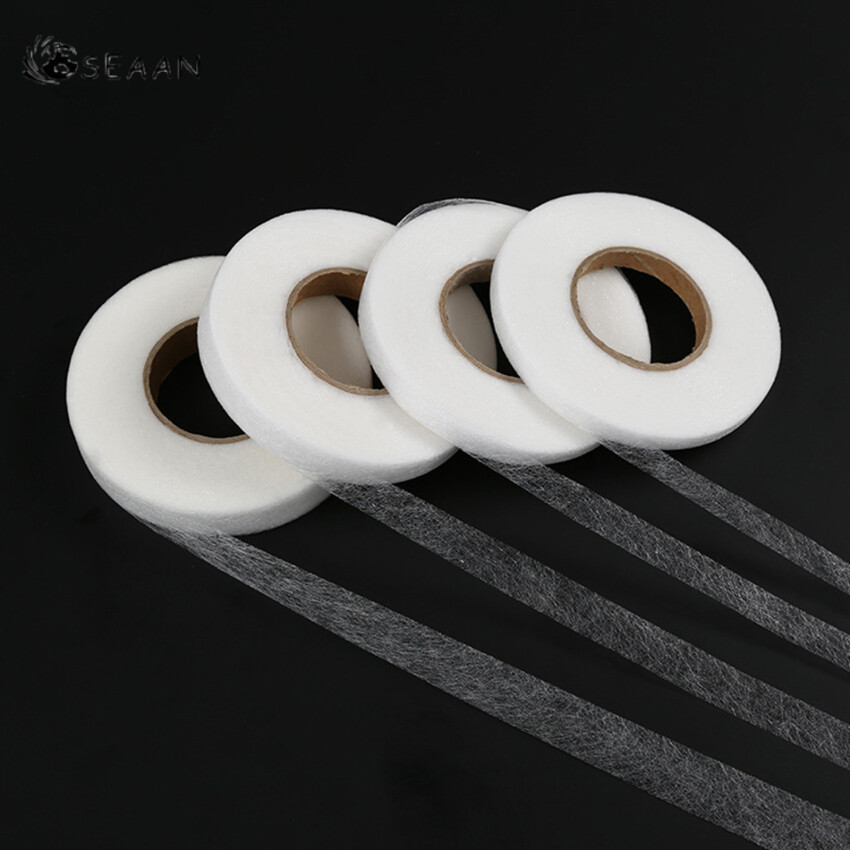 Phụ Kiện May Vá Hai Mặt Màu Trắng 70Yard Băng Dính Băng Dính Vải Lót Trang Phục Dễ Nóng Chảy Phụ Kiện Tự Làm Chắp Vá