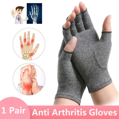 [Cutewomen2020] 1 Pairs Men/Women Arthritis Gloves Touch Screen Gloves Anti Arthritis Therapy Compression Gloves and Ache Pain Joint Relief Grey S/M/L