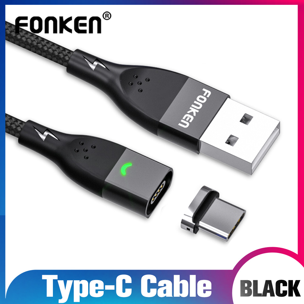 Fonken Micro USB Cáp Sạc Nam Châm Sạc Nhanh 2.4A Nam Châm Cáp USB Cỡ Nhỏ Đồng Bộ Hóa Dữ Liệu Dây Cáp Điện Thoại Nhanh Chóng Sạc Điện Thoại Di Động Dây Cáp Sạc