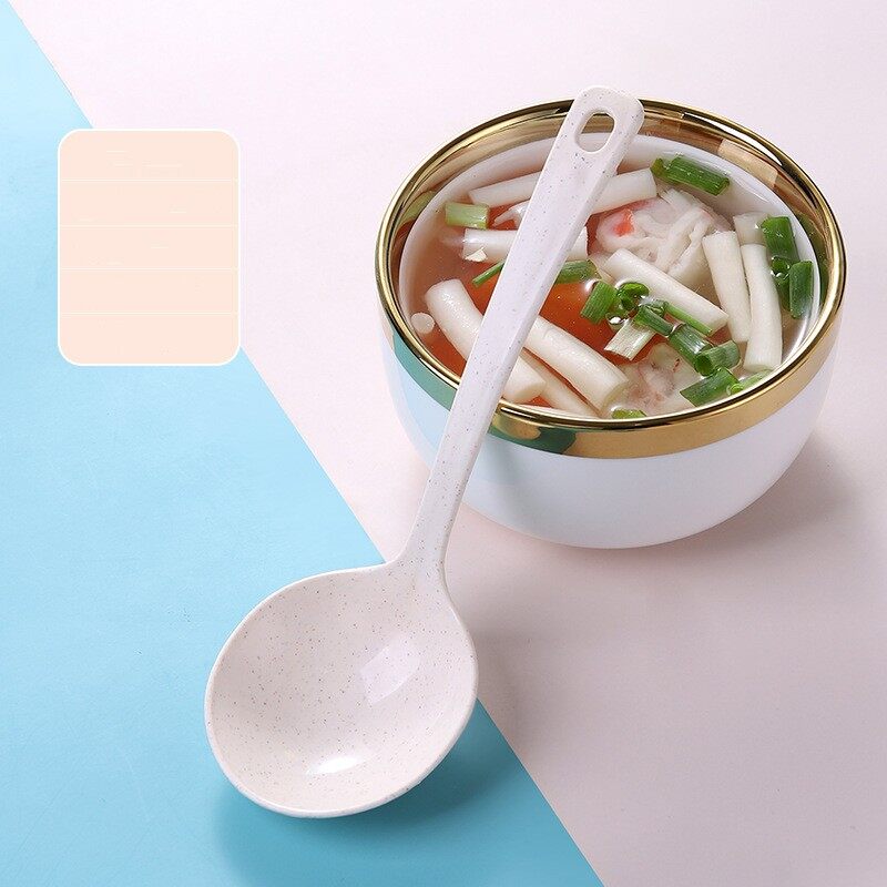 Candy Color Soup Spoon Wheat Stalk Spoon Kitchen Healthy Tableware Dining Table Spoon