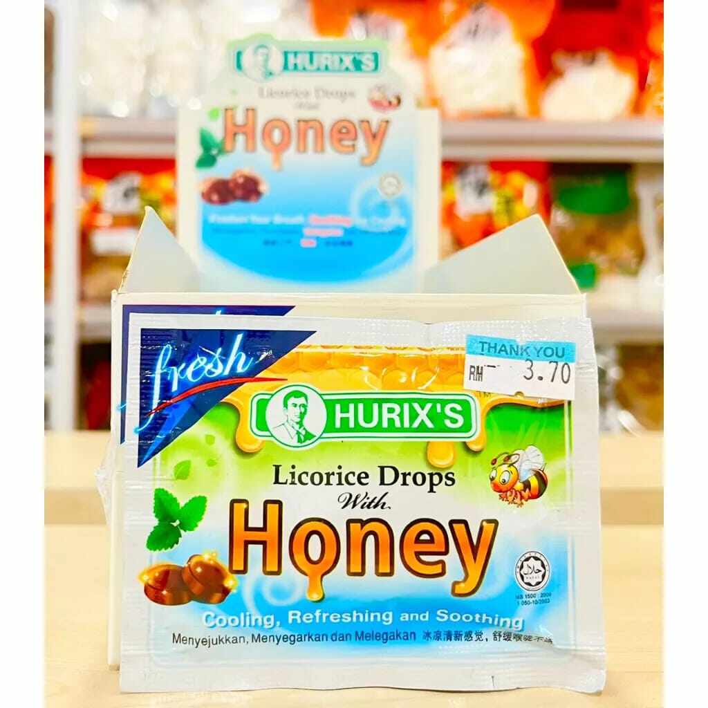 1) Hurix's Licorice Drops with Honey / 2) Hurix‘s Honey Lemin Drops with Glucose Lazada