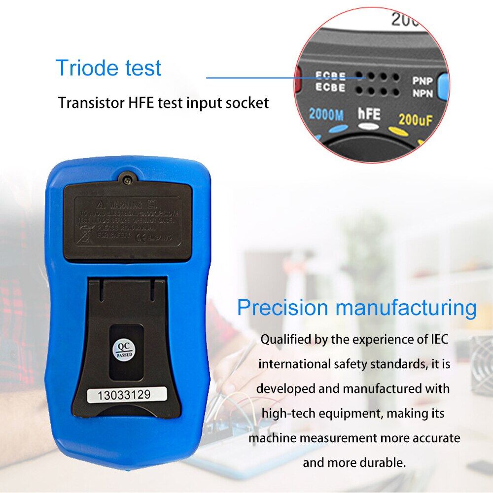 diymore Đồng Hồ Vạn Năng Kỹ Thuật Số Thông Minh HP-4070L Đồng Hồ Đo Điện Dung Tự Động True RMS Máy Kiểm Tra Bóng Bán Dẫn Điện Trở Điện Áp AC/DC Dụng Cụ Thợ Điện