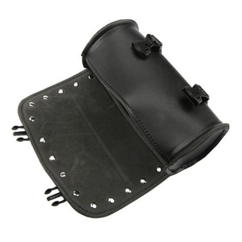 【High Quality+ In Stock】Universal Motorcycle Saddlebag Tool Bag Mounting Strap Round Fork Bag For Harley