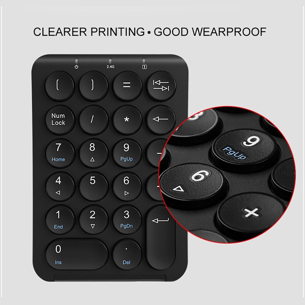 Bluetooth Wireless Number Pad 22 Keys Wireless Financial Accounting Numeric Keypad External Numpad Numbers Keyboard for Laptop