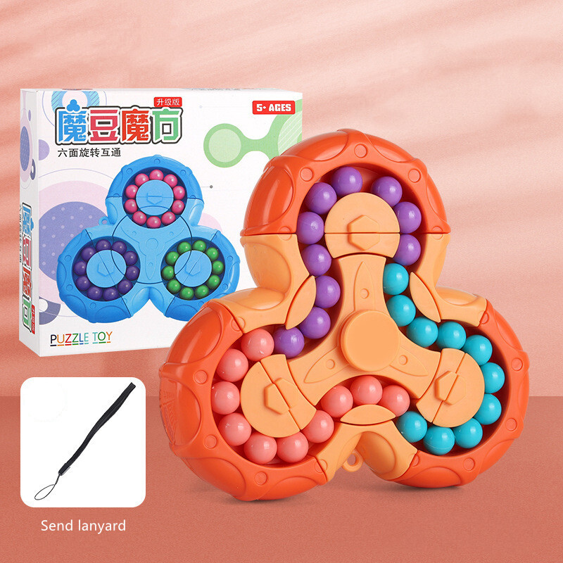 YADOU Creative fidget spinner Six-sided rotating Rubik's cube Magic beans puzzle decompression brain development desktop ball toys