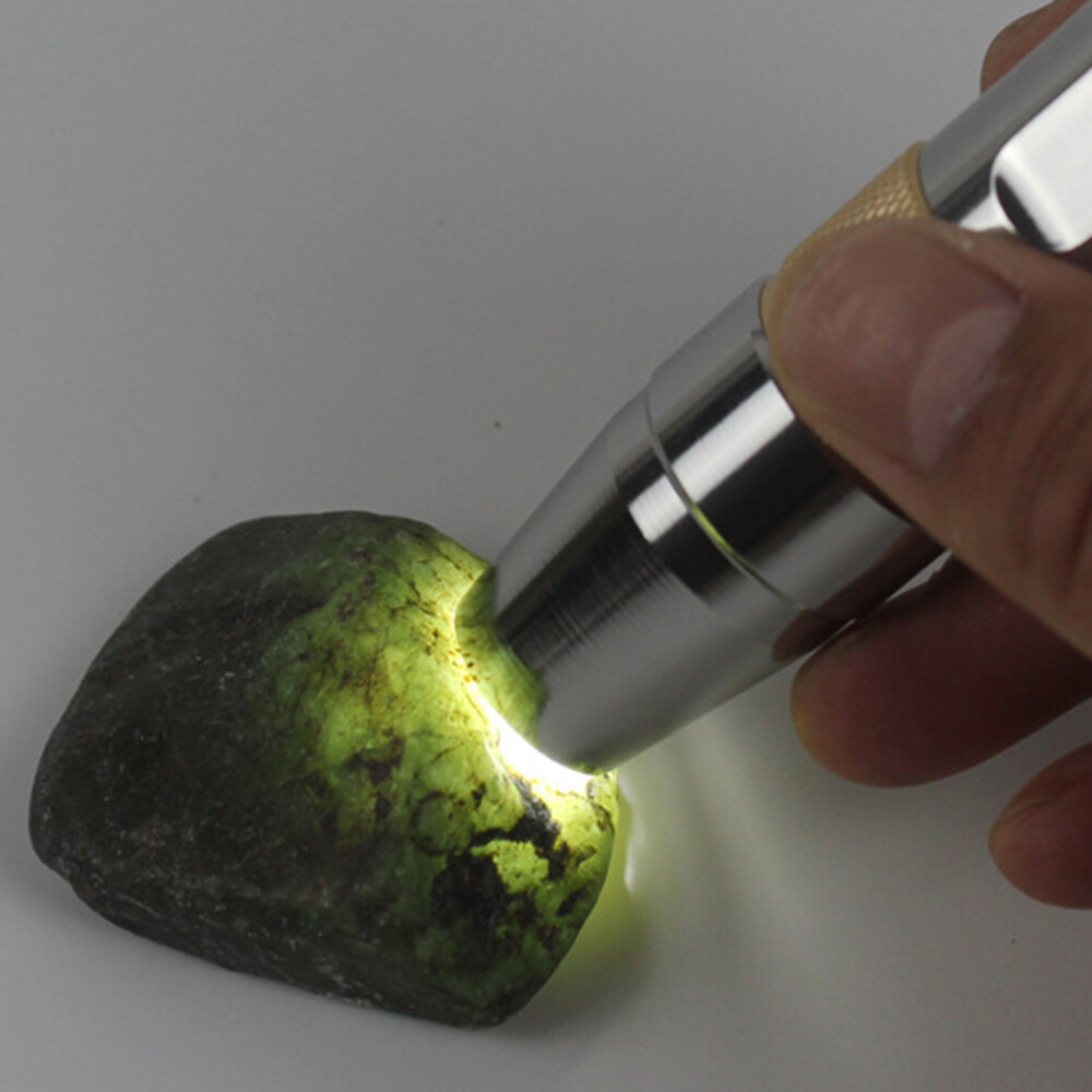 Original White/yellow/365nm ultraviolet flashlight 3 light source gemstone identification Torch rechargable UV lights lamp+18650+charger