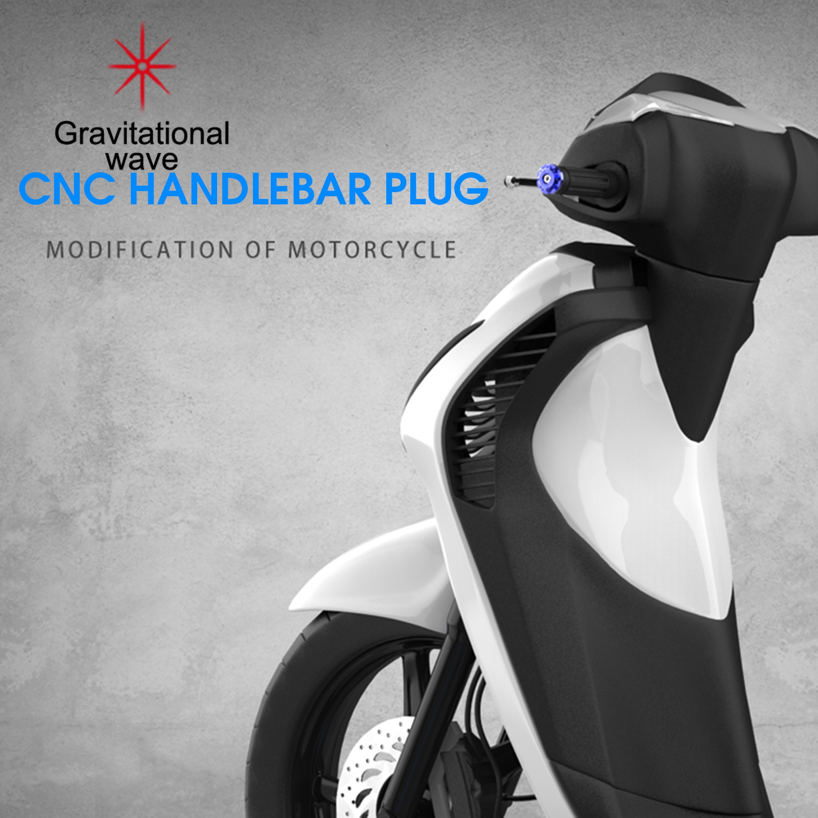 Gravitational wave 1 Pair Motorcycle Handlebar Plugs High Low Temperature Resistance Waterproof Non-slip Aluminum Alloy Handlebar Caps End Caps for Motorbike