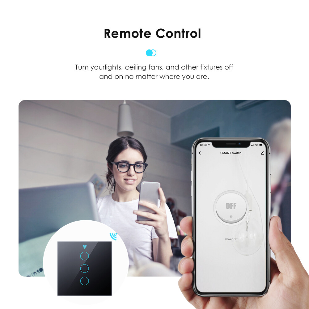 EL style TUYA WiFi Smart Touch Switch 1/2/3 /4Way Home Wall Button for Alexa Google Home Assistant Smart Home Smart Life 0906