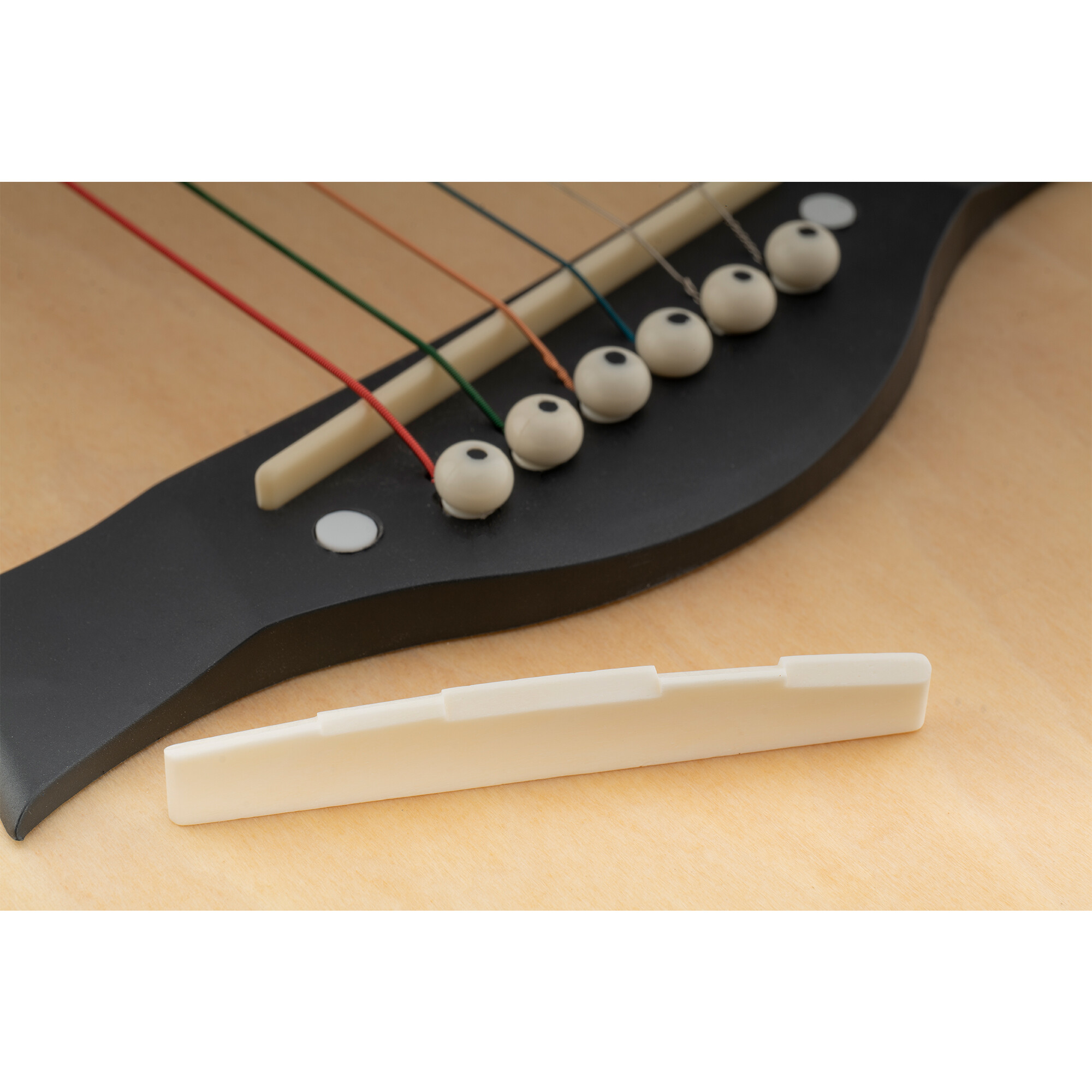 Musiclily Pro 73.15mm Universal Compensated Bone Saddle for 6-String Acoustic Guitar (Set of 2)