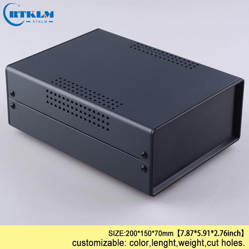 2025 Iron Project Box Housing For Electronics Diy Wire Connection Box Instrument Case Custom Desktop Enclosure 200*150*70Mm Black Box2023