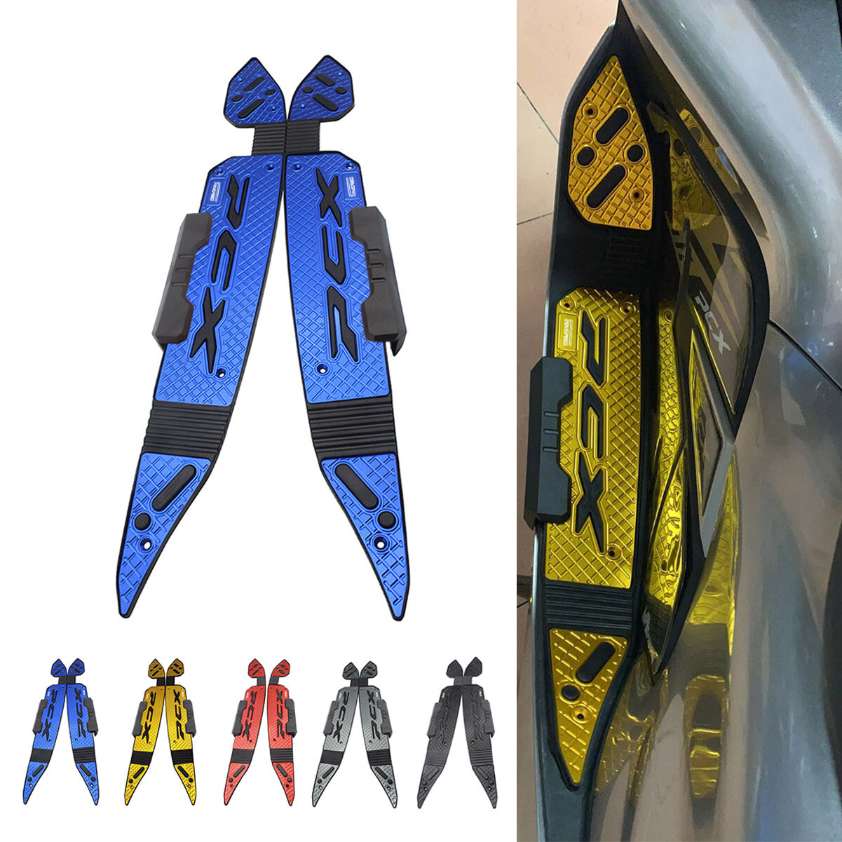 SEMSPEED For Honda PCX 150 125 PCX150 2018-2020 Motorcycle Front Footrest Footboard Foot Rest Pegs Step Footpegs Plate