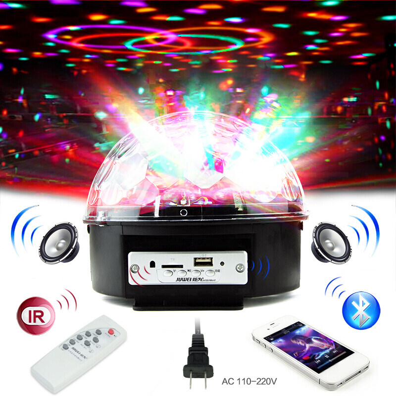 Gbtool quả bóng xoay ma thuật mp3 tuyệt vời Đèn Led Sân khấu âm nhạc Điều khiển từ xa pha lê cho bữa tiệc
