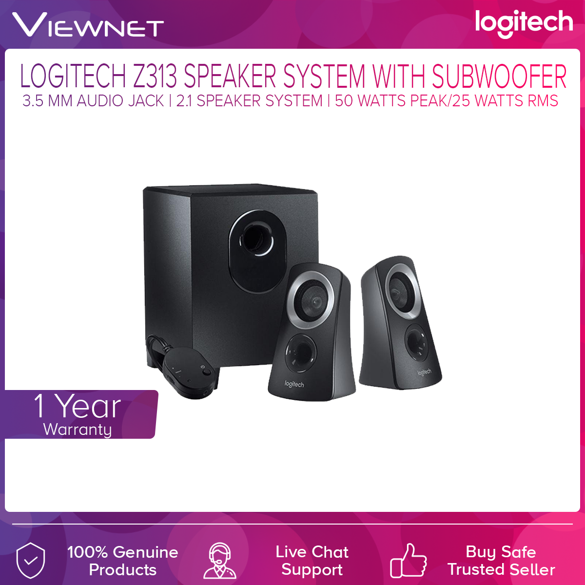 logitech 50 watt speakers
