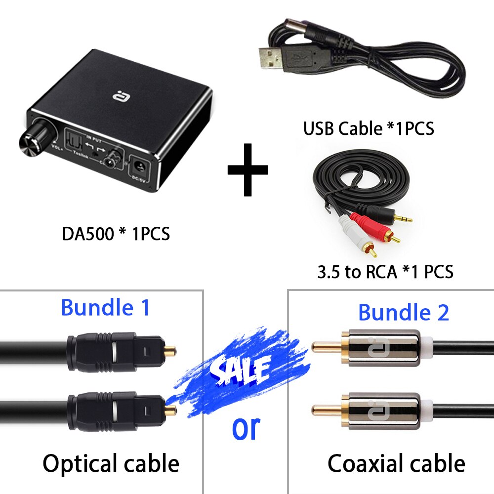 thumbnail image 2 of Digital Audio Cable DAC Converter, Techole Aluminum 192KHz Digital Toslink To Analog 1047435 2 of 13