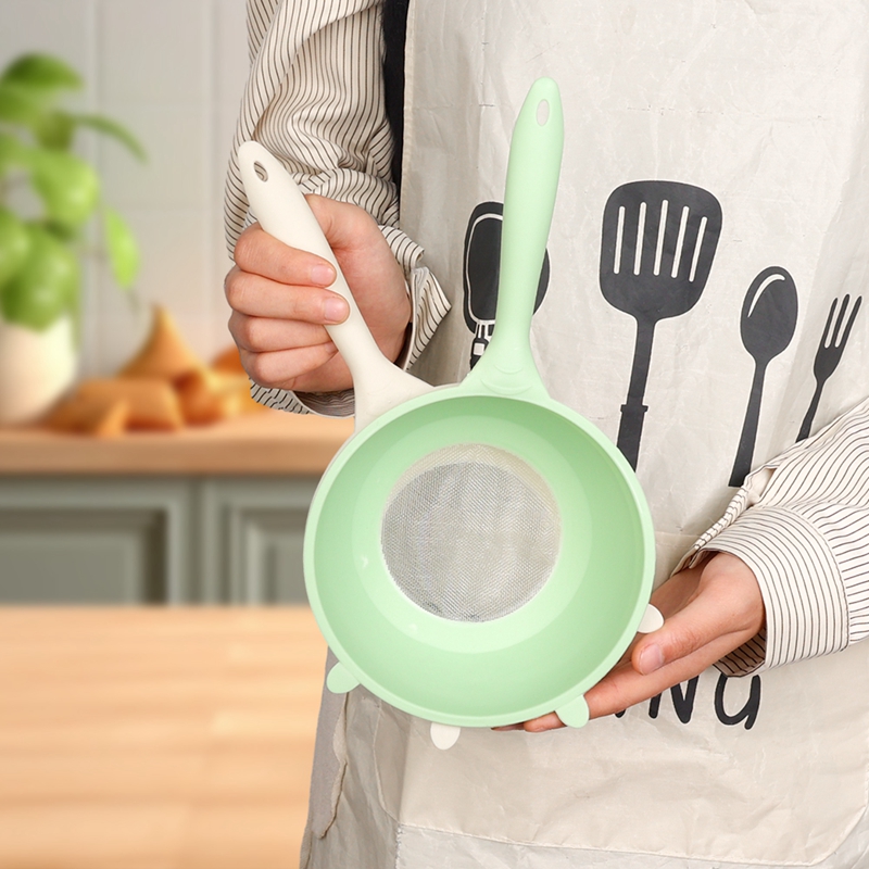 Kitchen Rice Drain Spoon with Handles Rice Sieve Plastic Colander Multifunctional Strainer Basket for Fruits Vegetables Mesh Flour Sieve