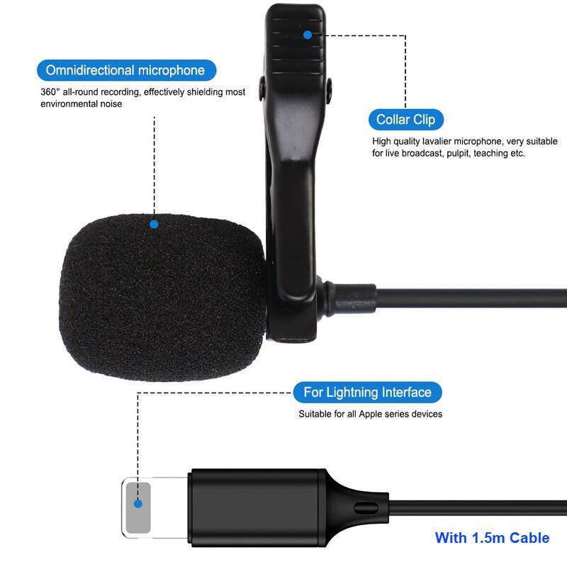 Micro Mini Cho Iphone Micro Chống Sét Micro Cài Áo Kẹp Ghi Âm Microfonoe