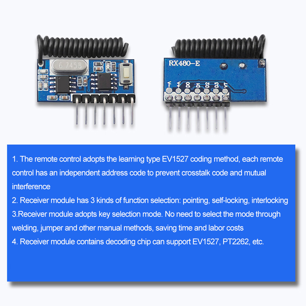 PANTHON Wireless 433Mhz RF Module Receiver and Transmitter Remote Control Receiver Module