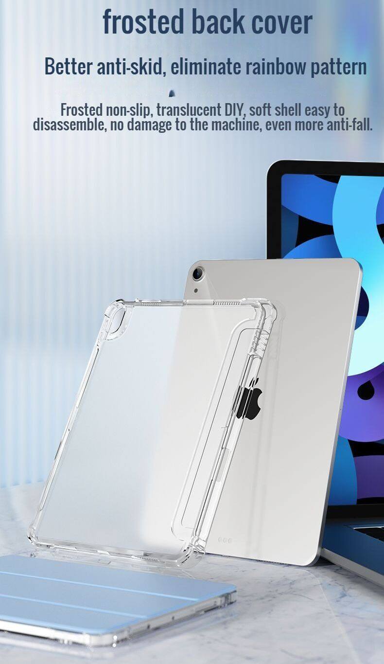 KENKE iPad 保护套三折透明笔槽，智能iPad case