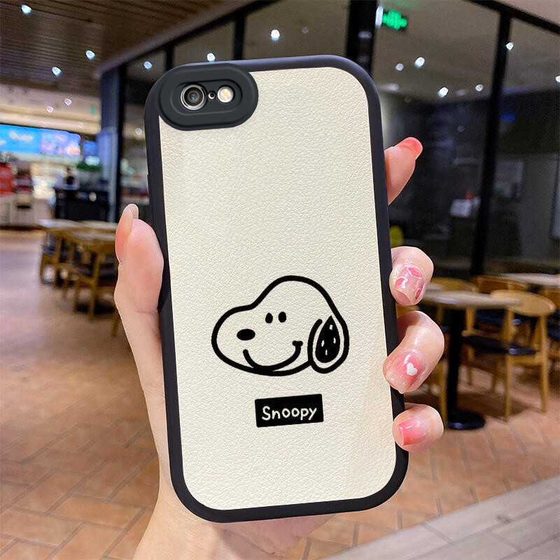 Ốp Lưng iPhone 6 Ốp Lưng Snoopy nữa da mềm silicon bảo vệ máy ảnh chống rơi chống rơi