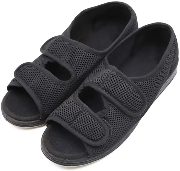 wide width black sandals