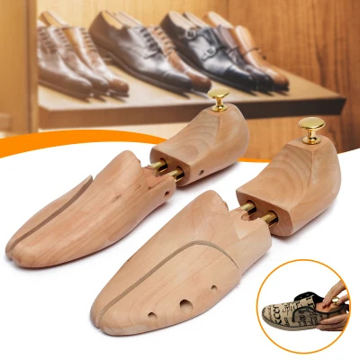 1 Pair Wooden Shoes Adjustable Men Women Tree Shaper Keeper Stretcher EU 35-46/US 5-12/UK 3-11.5