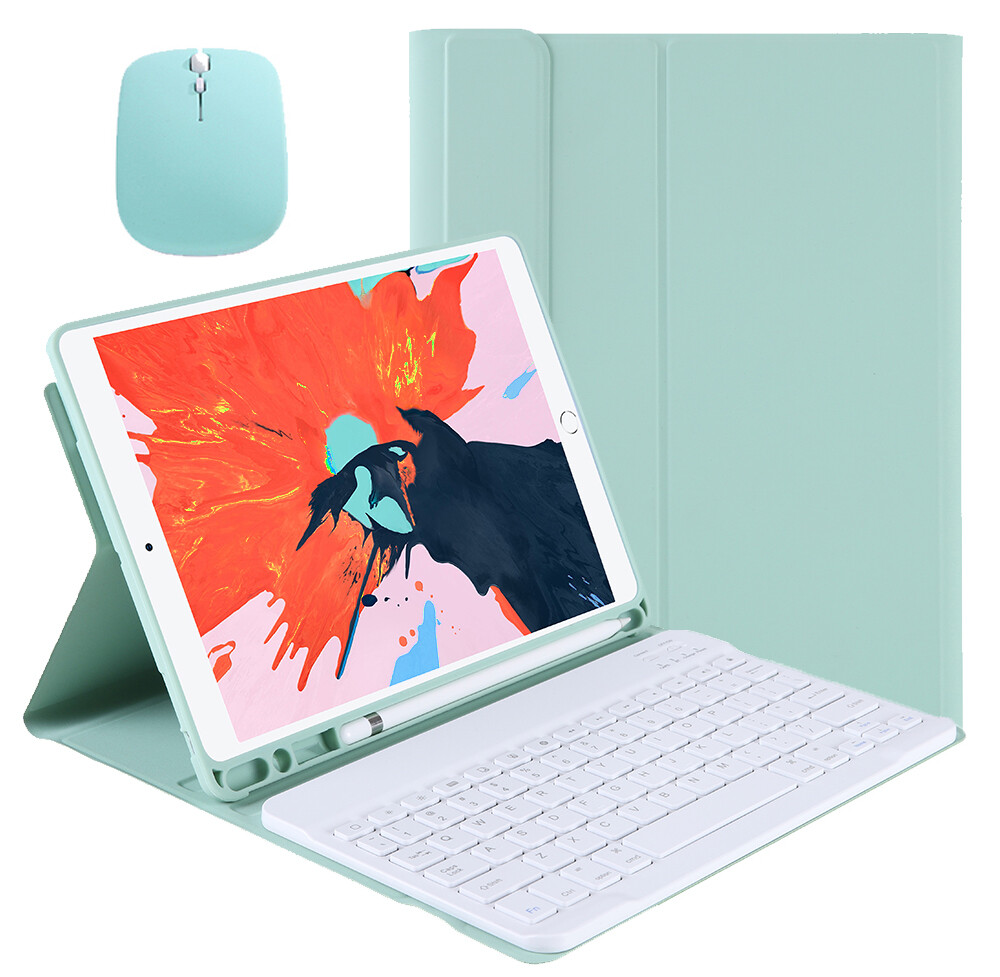 Keyboard case with mouse for ipad 10th gen 10.9 inch 2022, leather smart case with pencil holder detachable magnetic keyboard for ipad mini 6/ipad pro 11 2021 2022/ipad air 4/air 3/ipad 9th 8th 7th 6th 5th