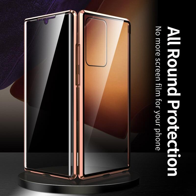 For Samsung galaxy Note 20 Ultra Case Anti peeping privacy Glass Case For Galaxy Note 20 10 9 8 Plus Magnetic 360 Full Protective Cover