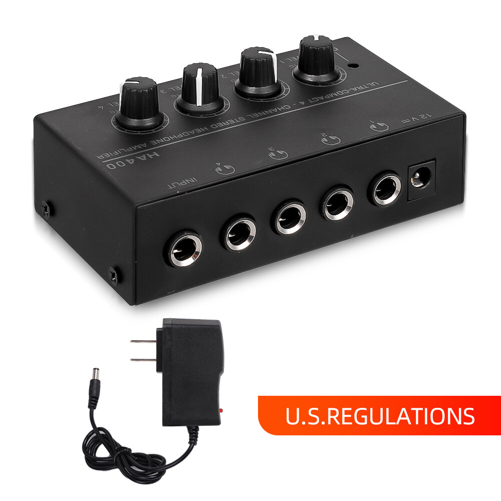 KEBETEME 4 Channels Mini Headphone Amplifier HA400 Stereo