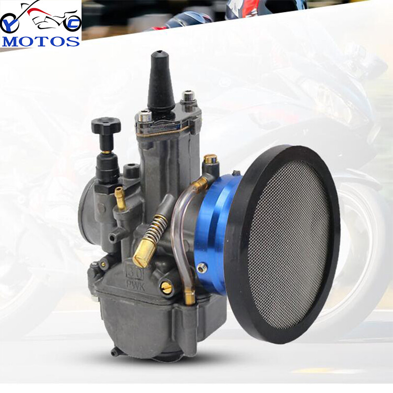 YC MOTOS Universal 50mm Motorcycle Air Filter Wind Horn Cup Alloy Trumpet with Guaze High Flow Intake Pipe Modified Scooter