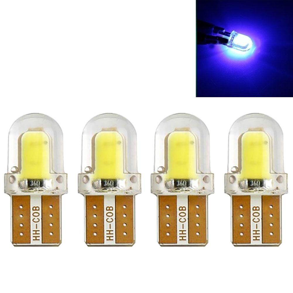 Tenmillion 4Pcs 12V Car T10 W5W LED COB Silicone Bright Turn Signal Side Light Lamp Bulb
