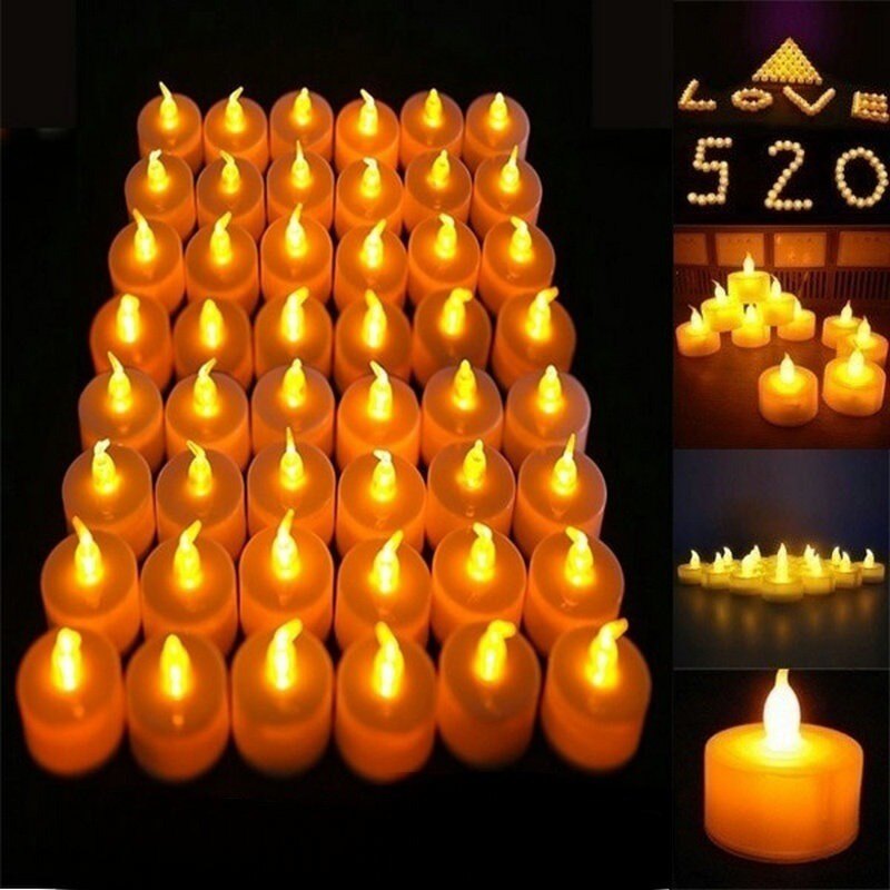 5 Cây Nến LED, Đèn Trà, Đèn Flash Lửa Màu Mô Phỏng Pin Powered Wedding Birthday Party Trang Trí