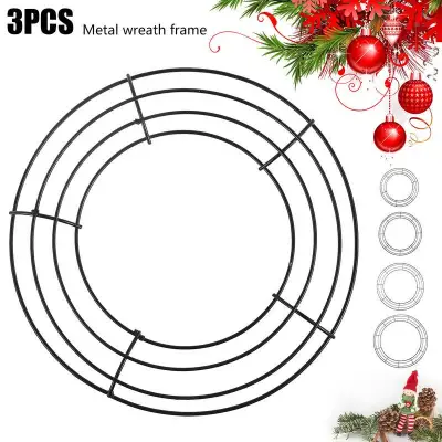 Valentines Wire Wreath Form 3 Packs Metal Wreath Frame Wire Wreath Rings Round Wreath Form Metal Diy Floral Crafts Wreath Making Rings for Christmas Thanksgiving Day New Year Wedding Valentines Garden Home Thanksgiving Day Wire Wreath Ring