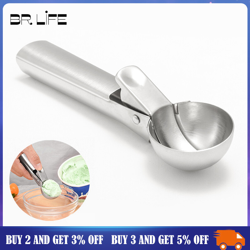 5CM Ice Cream Spoon Stainless Steel Ice Cream Dessert Scoop Fruits Ball Maker Watermelon Spoon Cookies