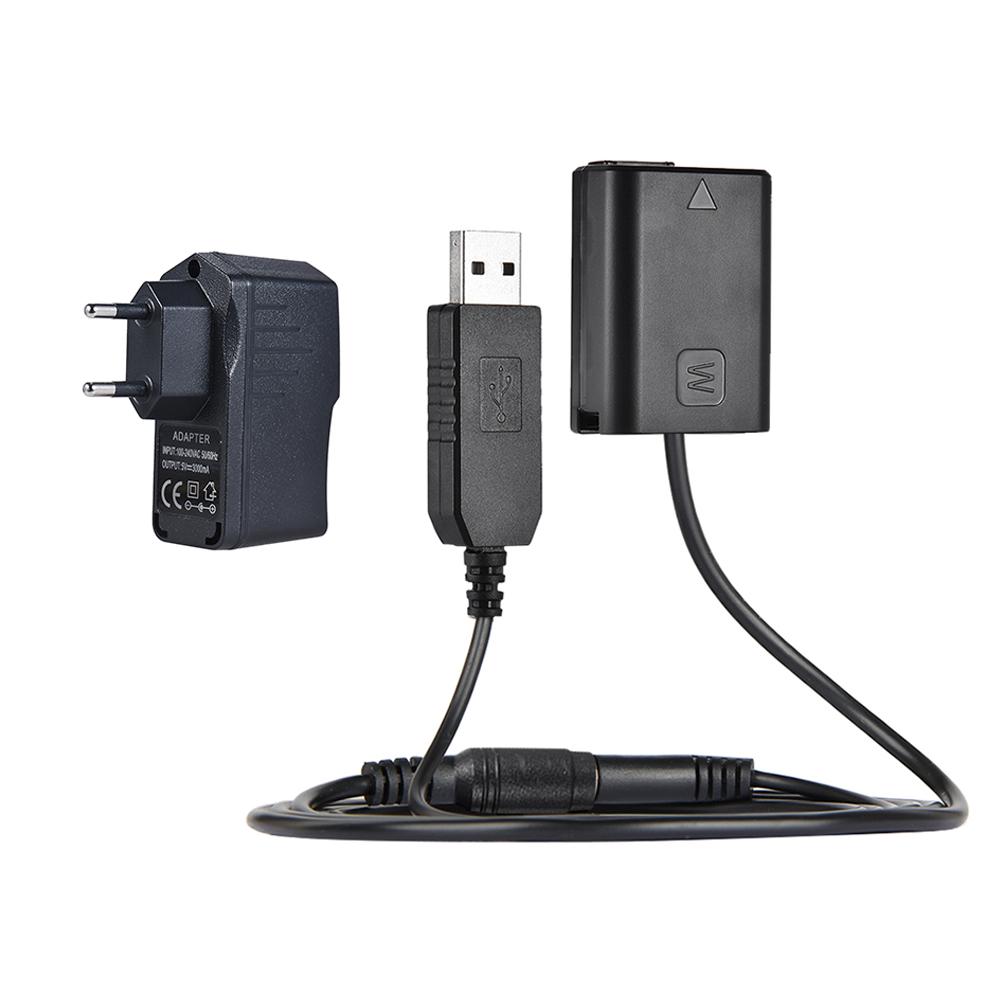 Andoer NP-FW50 Dummy bat-tery + 5V 3A USB Power Adapter Cable with Power Plug Replacement for AC-PW20 for Sony NEX-3/5/6/7 Series A33 A37 A35 A55 a7 a7R a7II A6000 A6300