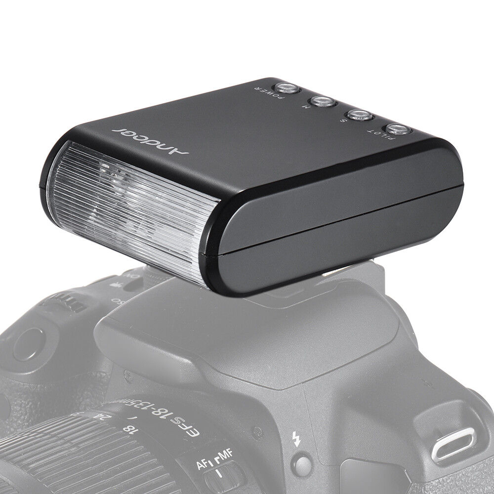 Andoer WS-25 Professional Portable Mini Digital Slave Flash Speedlite On-Camera Flash with Universal Hot Shoe GN18 for Canon Nikon Pentax Sony a7 nex6 HX50 A99 Camera