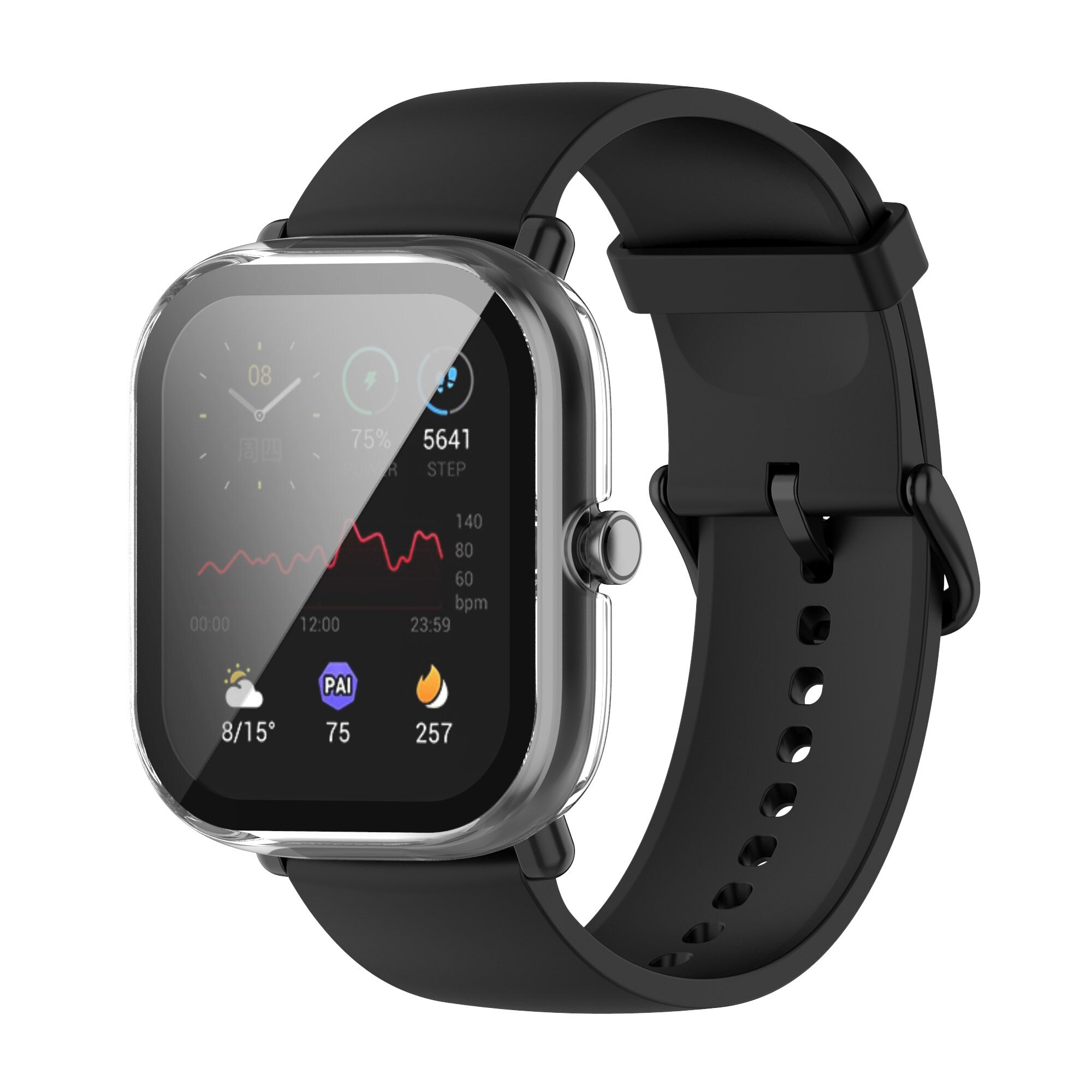 Hard PC Case Tempered Glass Screen Protector Protective Cover for Huami Amazfit GTS2 mini