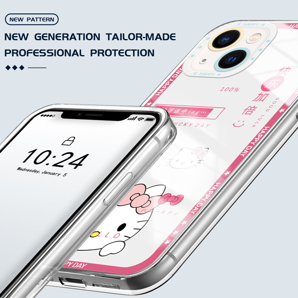 UCUC Phone Casing Case For Xiaomi Redmi Note 11T Pro+ Redmi Note 11S Redmi Note 11 Pro 5G4G RedmiNote11TPro Redmi Note 8 Pro Redmi Note 9 Case Shockproof Cartoon KT Cat Phone Case For Girls Soft Casing Protection Transparent Shell