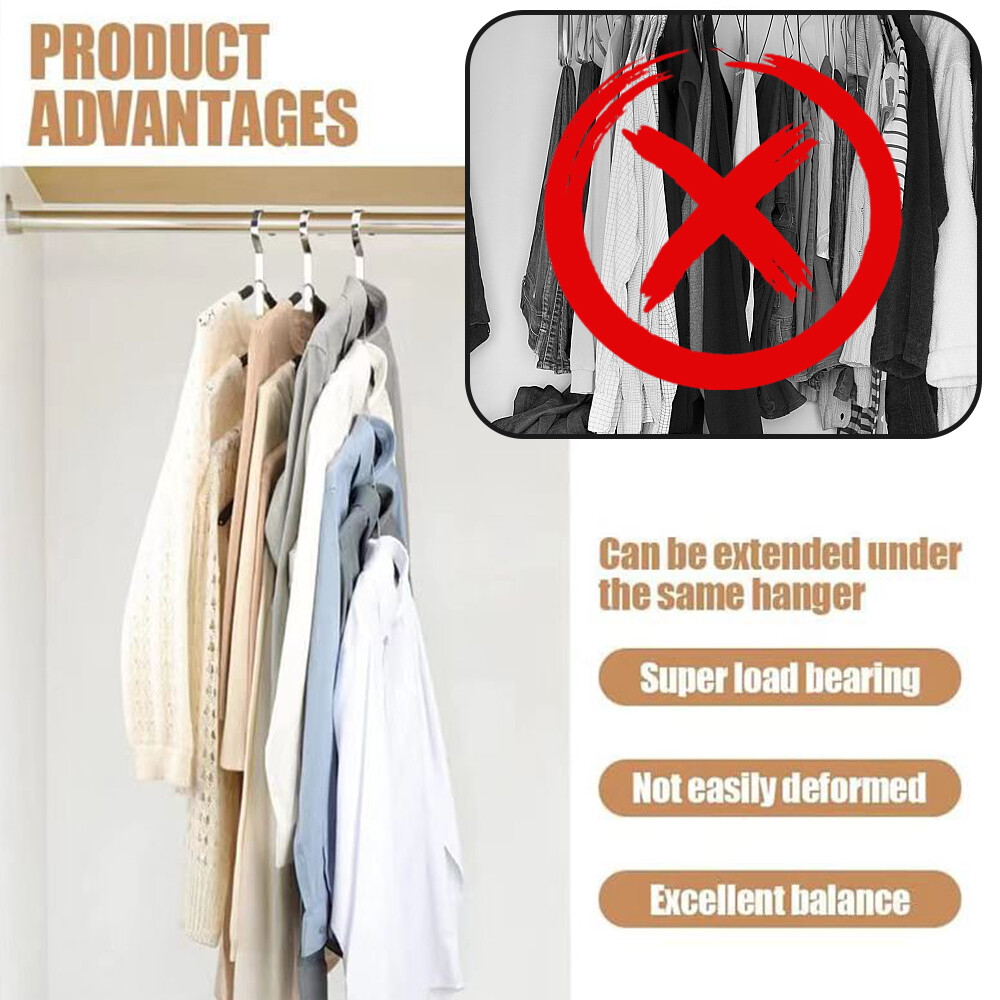 Wardrobe Clothes Hanger Connector Hooks Triangles Closet Extender Hangers Multifunction Cascading Space Saving Coat Hook