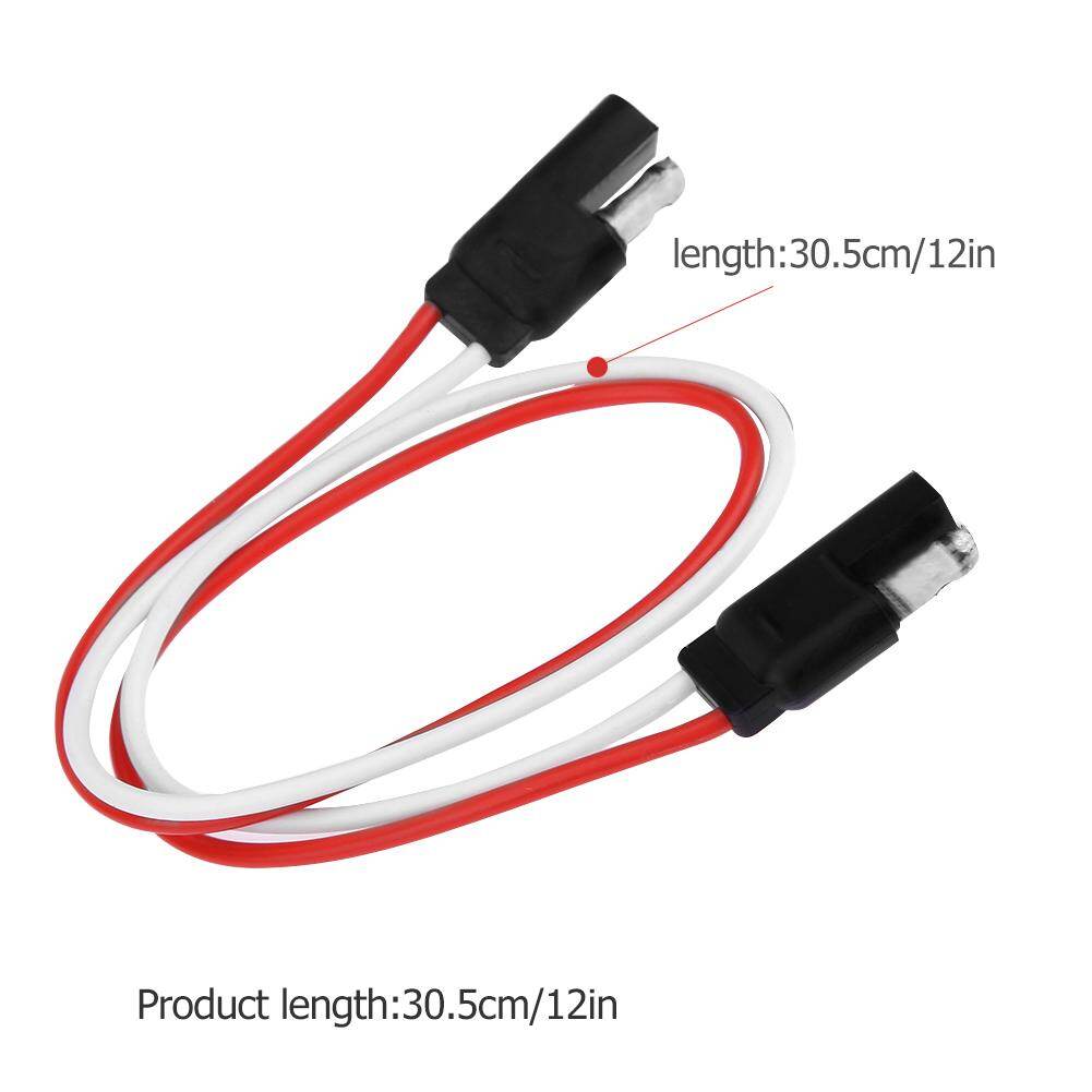 2-Pin SAE Cắm Trailer Ánh Sáng Dây Nịt Dây Điện Mở Rộng Phẳng Dây Nối