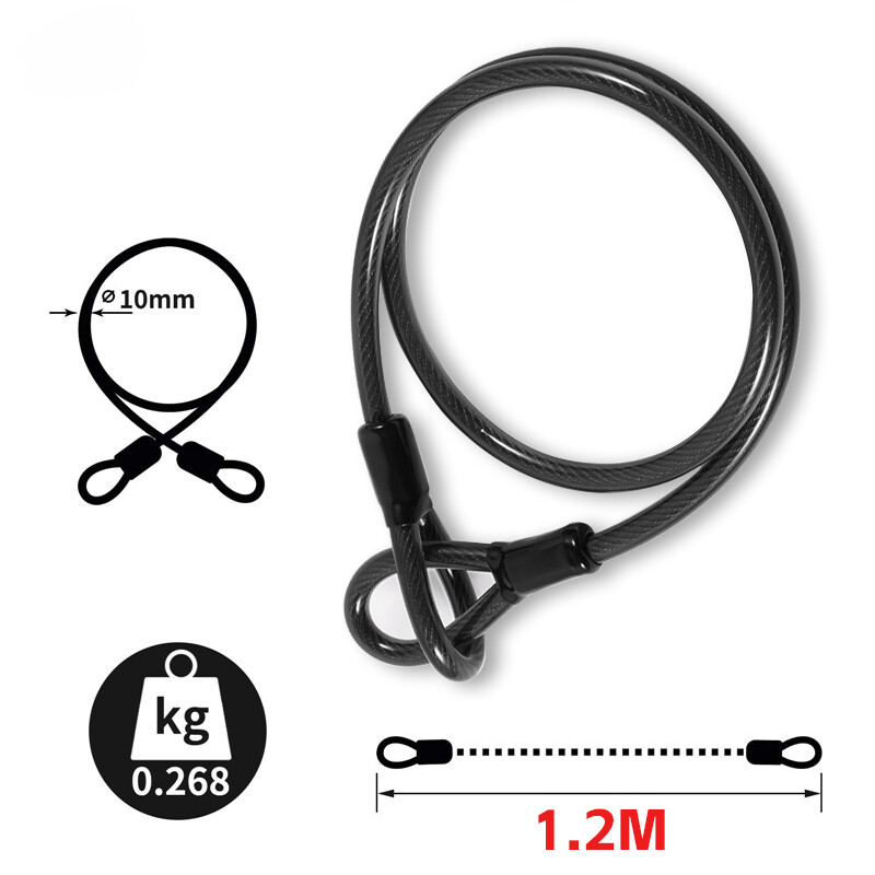 WEST BIKING High Strength Steel Cable Lock Bike Locks Anti-theft MTB Mountain Bike Portable Waterproof Motorcycle Lock Bike Accessories