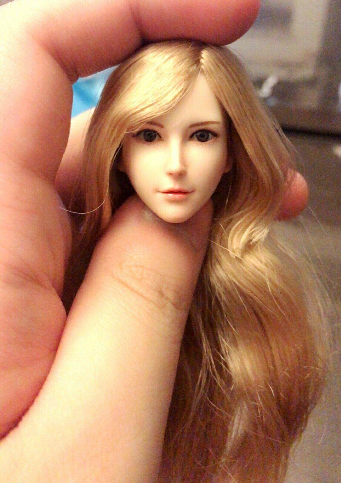 1:6 Female Head Carving Sculpt Model Girl Figure Toy for 12/" Action Body Doll