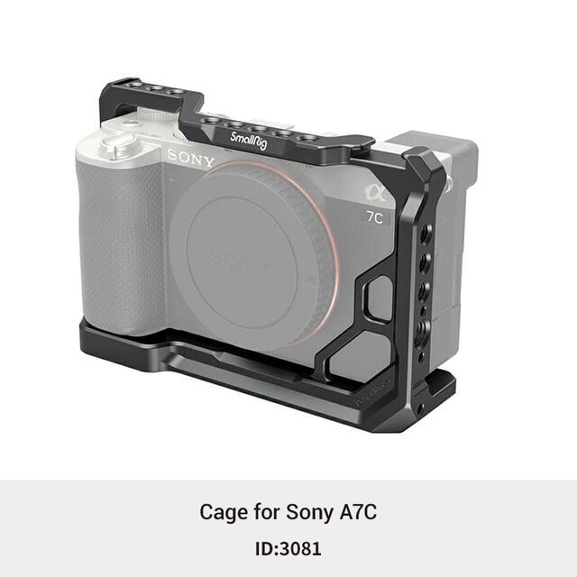 Smallrig dslr camera cage for sony a7c housing case cold shoe 1/4'' arri hole for microphone led fill light extension 3081