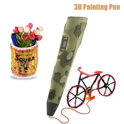 Digital Display Intelligent 3D Printing Pen High Temperature 3D Graffiti Painting Pens with USB Cable