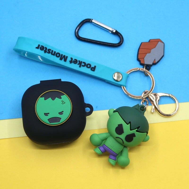 【 Hot Sale】 Cartoon Marvel Earphone Case With Key Chain For Samsung Galaxy Buds Live/Buds Pro Wireless Bluetooth Headphone Protective Cover