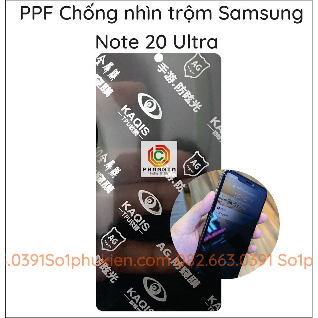 PPF chống nhìn trộm Samsung Note 20 Ultra siêu bền