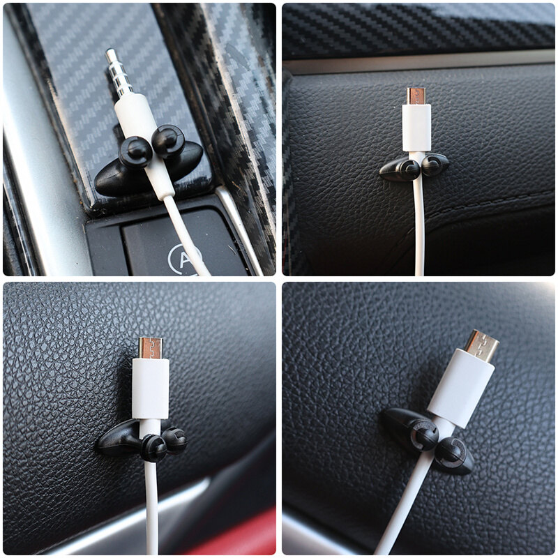 Car Self-adhesive Wire and Cable Holder Multi-function Holder Car Charging Data Cable Buckle Headphone Wire Clip