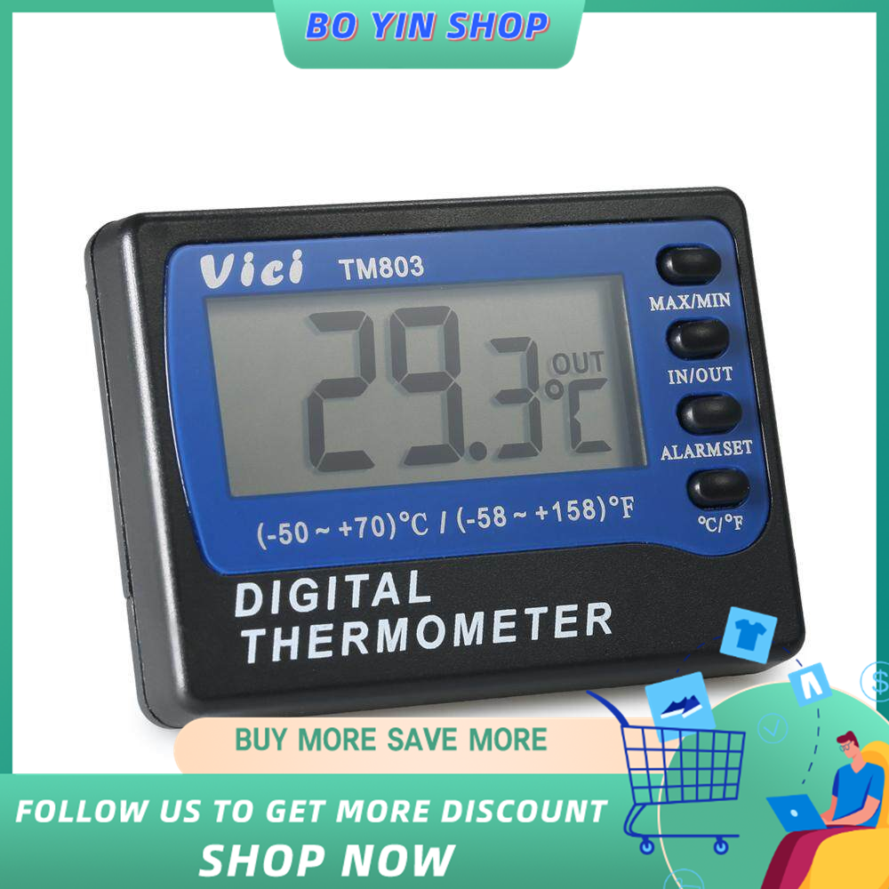 Vici Mini LCD Digital Thermometer Temperature Meter Celsius Fahrenheit Degree In Out Fridge Freezer Thermometer with Probe Max Min Value Display
