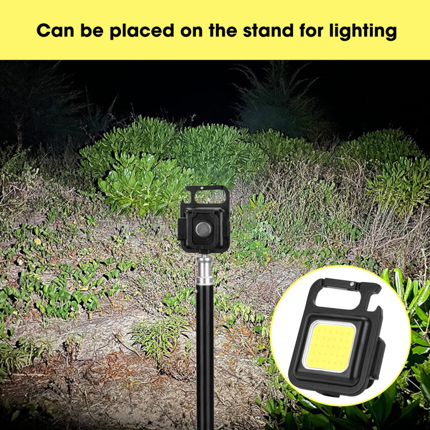【High Quality+ In Stock】Mini LED Flashlight Work Light Mutifuction Portable Pocket Flashlight Keychains USB Rechargeable for Outdoor Camping Small Light Corkscrew